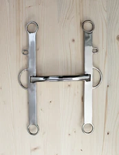 FULL SOLID EXTRA LONG CHEEK SNAFFLE BIT FLAT LONG ROD FILLET