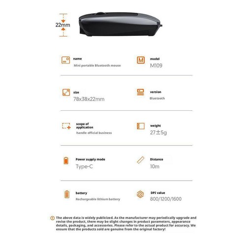 New Wireless Mini Bluetooth Mouse with Card Insertion y For Silent E3Y7 - Picture 19 of 24