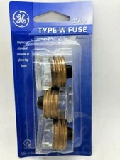 GE Type W Fuse 30 Amp  Base Plug 3 To a Pack  (Lot of 2 Packs For 6 Fuses)