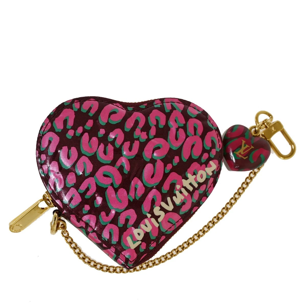 LOUIS VUITTON Porte Monnaie Coeur Heart Coin Case Leopard Vernis M91474  37RC814