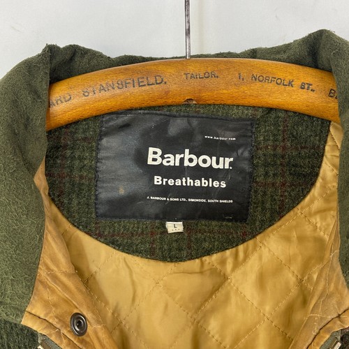Barbour Loden Tweed Coat Mens Large Green Check Shooting Hunting Field Jacket - Picture 20 of 23