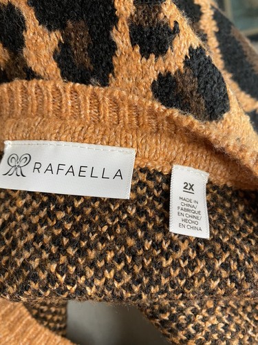 Rafaella Women's Sweater, Animal Print, Size 2X, Tunic, plus size - Picture 6 of 7