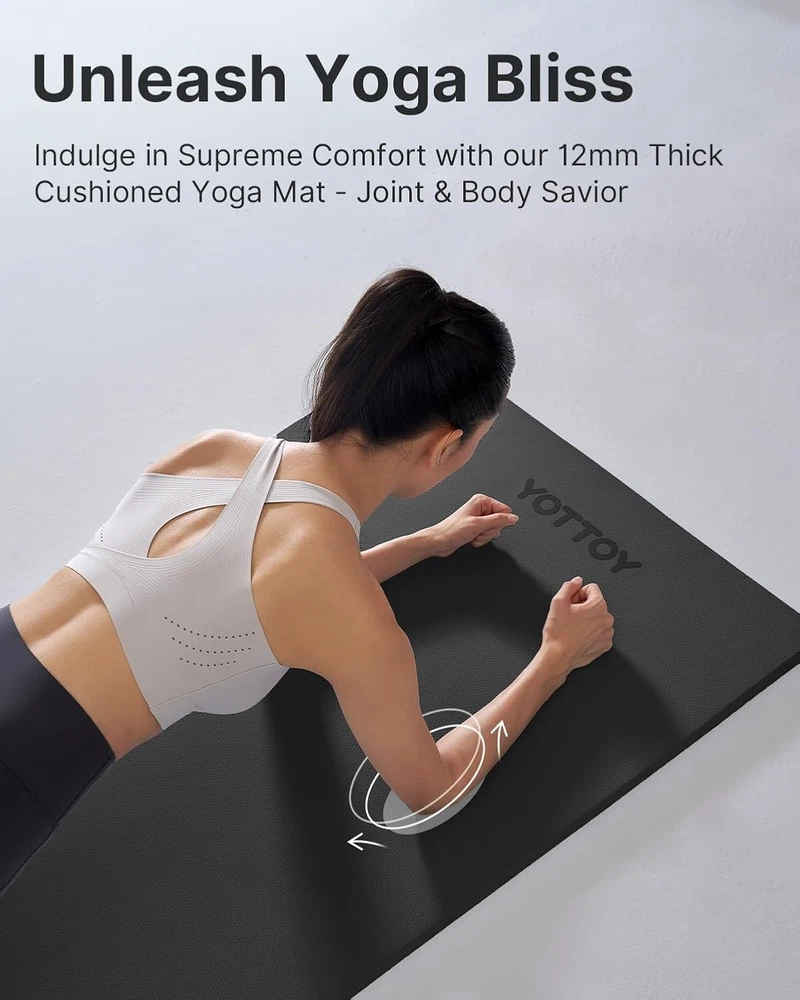 Yoga Mat,Extra Thick Yoga Mat (1/2Inch),Professional TPE Exercise Mat,Non-Slip W Yoga Mat,Extra Thick Yoga Mat (1/2Inch),Professional TPE Exercise Mat,Non-Slip W