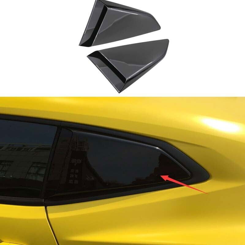 Window Scoop Louver Cover MP Side Vent For Chevrolet Camaro Gloss Black 16-2021