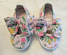 Janie And Jack Girls Slip On Pink Shoes Toddler Size 5 Rose Bow