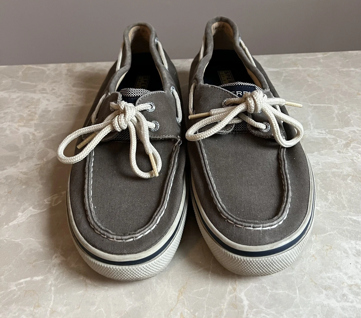 Sperry Top Sider Men s Size 9M Gray Canvas Boat Shoes Style 0777867