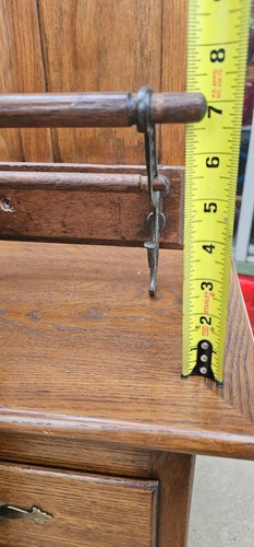 Antique Oak Hanging wall Coat hat rack hall tree clothing 6 Hooks entryway - Picture 15 of 15