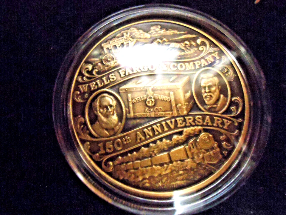 WELLS FARGO & CO. (1852-2002) FICHA 150 ANIVERSARIO EN PLÁSTICO HERMÉTICO Foto 4 de 4