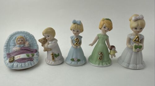 Vintage Enesco Growing Up Birthday Girls Lot Of 11 Ceramic Figures 0-10 & 16 SEE - Picture 3 of 6