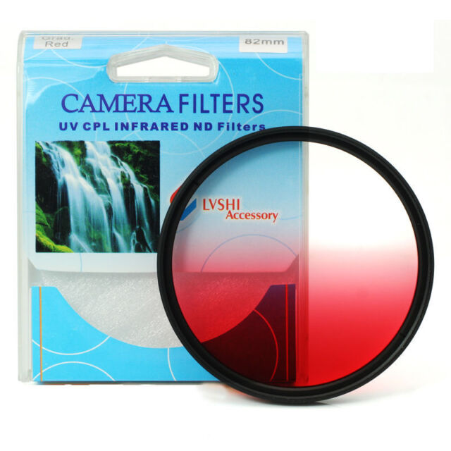 Graduated Red Color Lens Filter Screw Mount 46/49/52/55/58/62/67/72/77/82 mm