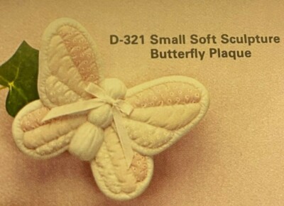 VINTAGE DONA'S CERAMIC MOLD #D-321 SMALL SOFT SCULPT BUTTERFLY PLAQUE 5''