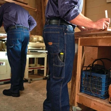 Red Kap Men's Loose Fit Dungaree Work Jeans 38x32 Dark Wash NEW