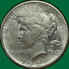 1921 Peace Dollar Extremely Fine XF Coin, Lightly Cleaned #43667