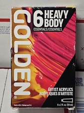 Golden Heavy Body Essentials Artist Acrylics Color Mixing Set, 6ct