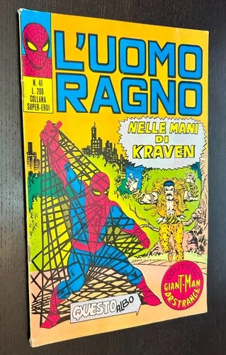 L'UOMO RAGNO #41 / AMAZING SPIDER MAN (Italy 1971) -- Kraven The Hunter -- FN-