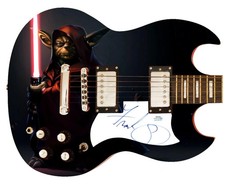 Star Wars Frank Oz Signed Custom Yoda Photo Graphics Guitar ACOA