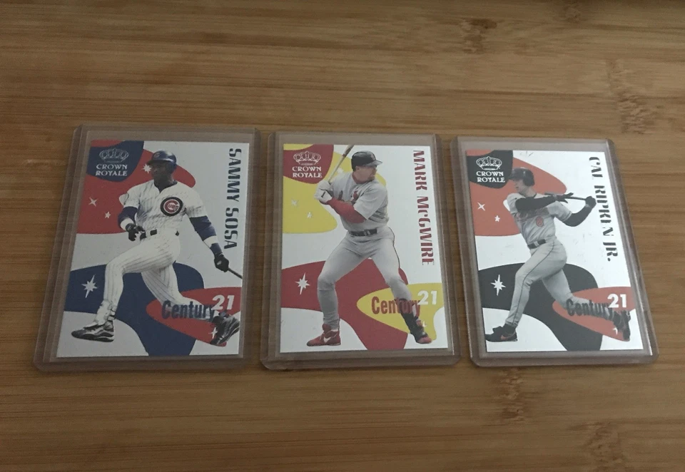 1999 年皇冠皇家棒球卡 Sammy Sosa、Cal Ripken Jr. 和 Mark McGwire — 第 2/4 张图片