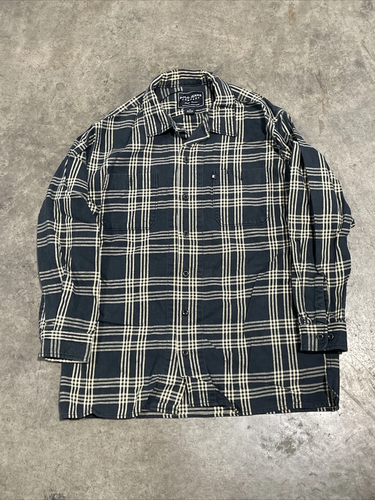 Ralph Lauren Polo Jeans Co Shirt Mens Medium Multicolor Plaid Flannel Outdoor