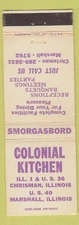 Matchbook Cover - Colonial Kitchen Marshall IL Chrisman