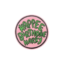 Potter Happy Birthday Cake Hagrid Patch, Iron On/Sew On