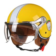 Open Face Motorcycle Helmet Retro Vintage Chopper Men Women Scooter Bike UK