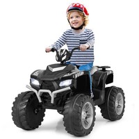 24V Ride on Quad ATV 4-Wheeler Ride-On Toys w/ LED Lights(Black)