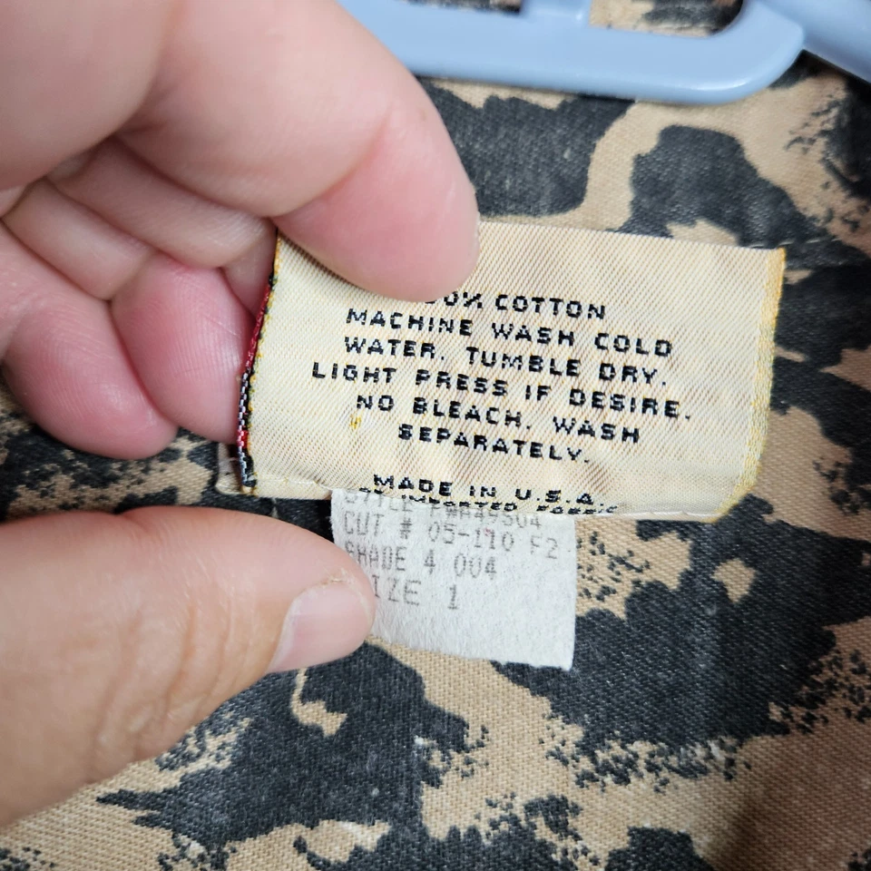 复古 Gene Ewing Bis Bis 豹纹皱褶丰富牛仔衬衫夹克尺寸 1 — 第 4/4 张图片