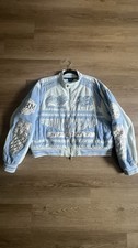 Men s Large Cropped Racing Jacket Blue White ...