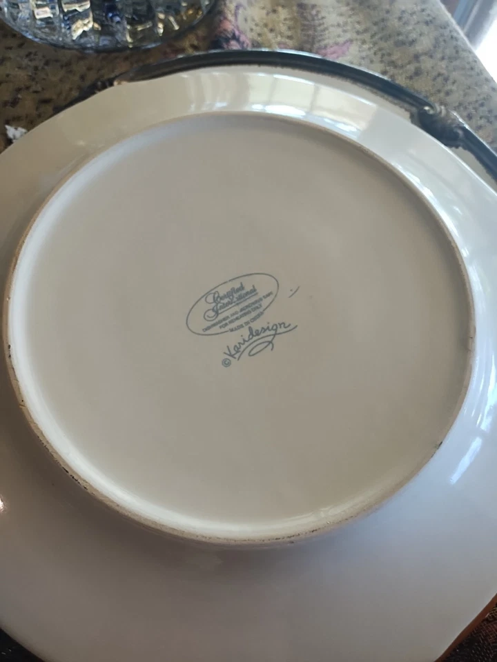 Certificado Internacional 2 Platos de Cena 9.5 en Blanco y Marrón Borde Keridesign. Foto 3 de 3