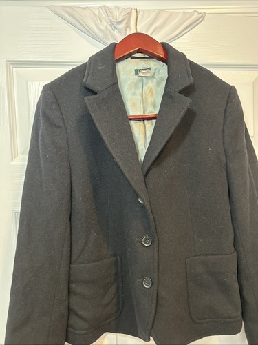 J Crew Blazer Schuljunge Wollmischung Schwarz Preppy Academia Medium Karriere Cropped - Bild 1 von 9