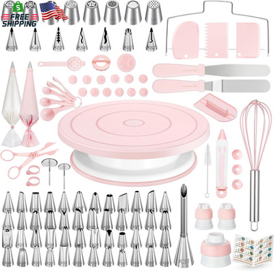 Kootek 158Pcs Cake Decorating Kit, Baking Supplies Tools - Includes Cake Stand T