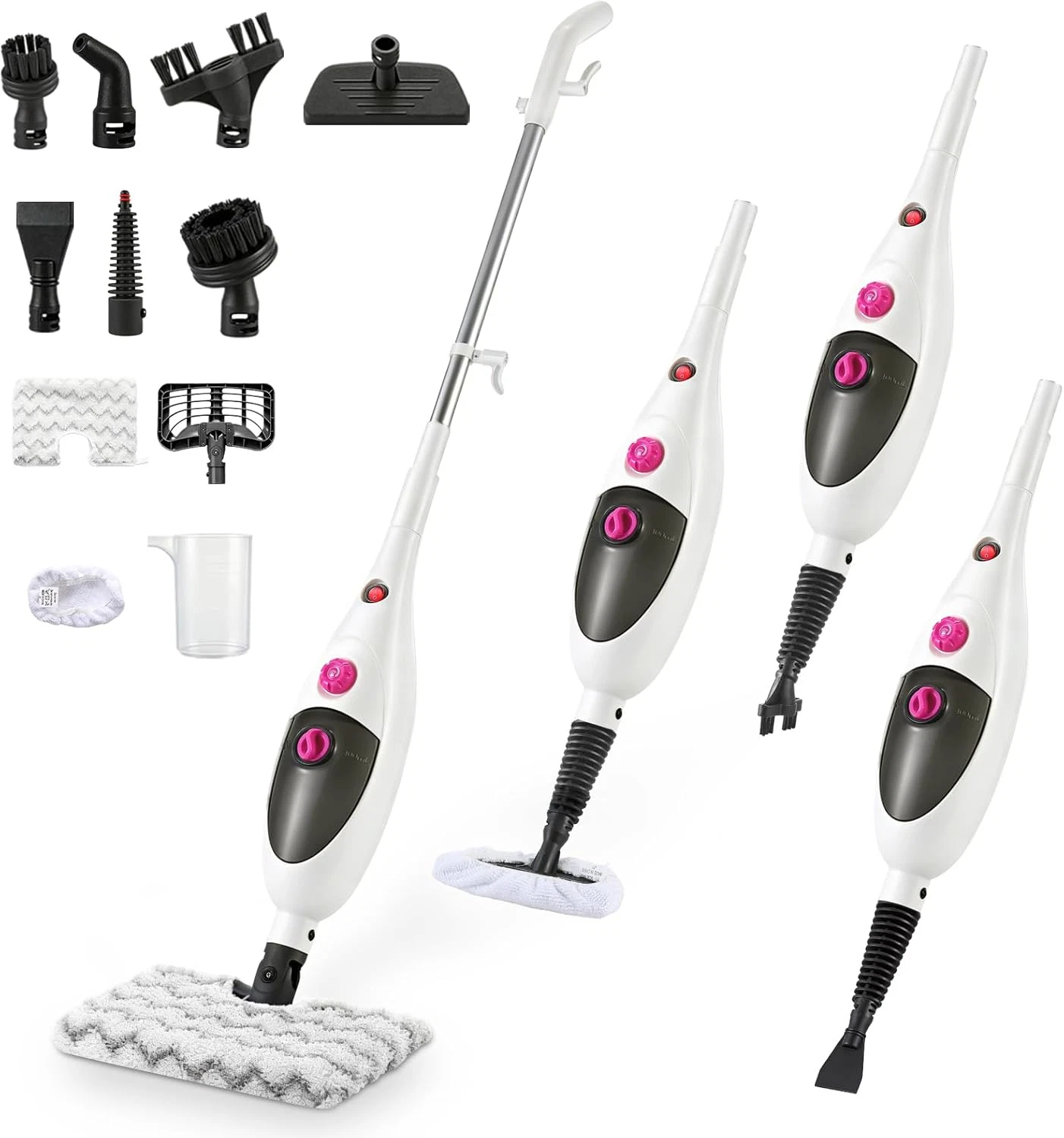 12-in-1 Steam Mop Cleaner, Fast Heat-Up, 99.99% Stain Removal, White