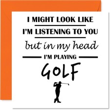 Stuff4 Golf Birthday Card for Men Women - In my Head - Happy Birthday Card fo...
