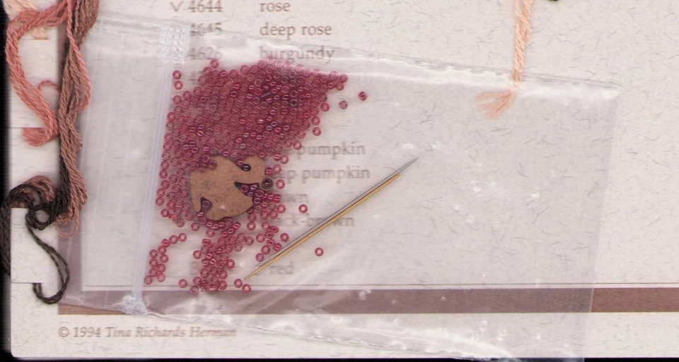 Cross Stitch Autumn Orchard Shepherds Bush Apples w/ Beads & Threads RARE OOP - Image 3 of 4