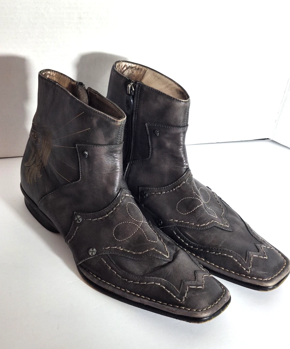Gray Zip Biker Boots for Men for sale | eBay display picture 1