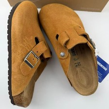 Birkenstock Boston Stussy Caramel Suede Leather Unisex Shoes Wide EU 37-45