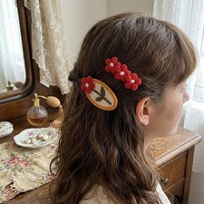 2Pcs Sweet Knitted Flower Hair Clips Toddler Hair Barrettes for Baby Girls