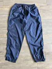 90s Vintage Nike Men's Navy Blue Windbreaker Track Pants Zip Ankle Size XXL