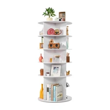 Uimoso 5-Tier Rotating Shoe Organizer Tower with 360° Swivel, White