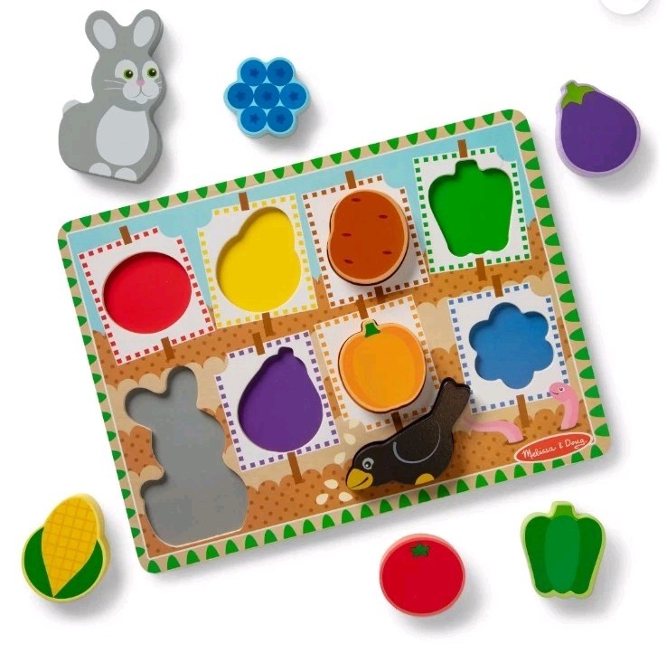 Melissa & Doug Colorful Garden Wooden Chunky Learning Puzzle - 9