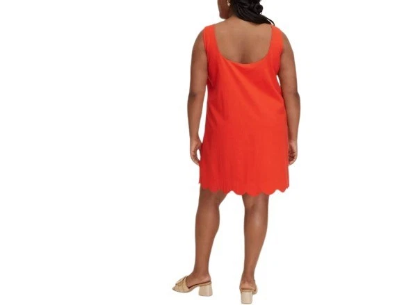 Kate Spade For Target Vestito Donna Mini Cambio Arancione Orlo Smerlato M