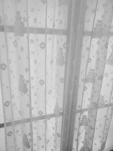 Net Lace Snowmen and Snowflakes Winter Shower Curtain 70Wx72L