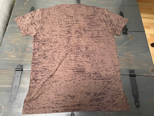 Next Level Men's Premium Fitted Crew Dark Brown Shirt Size Large Distressed EUC - 第 4/4 張圖片