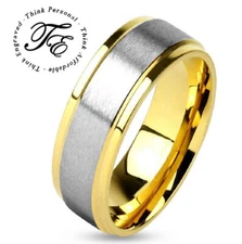 Men's Traditional Gold and Silver Wedding Ring - Guys Wedding Ring