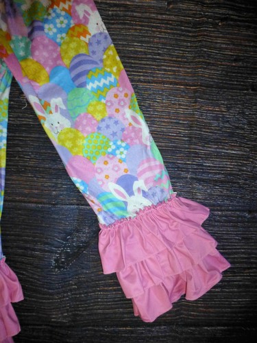 NEW Boutique Easter Egg Basket Ruffle Leggings Girls Outfit Set - Picture 3 of 6