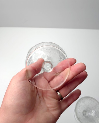 Tiara Indiana Glas 4 klare Sandwich Fuß Dessertschalen Sherbets LESEN - Bild 7 von 13