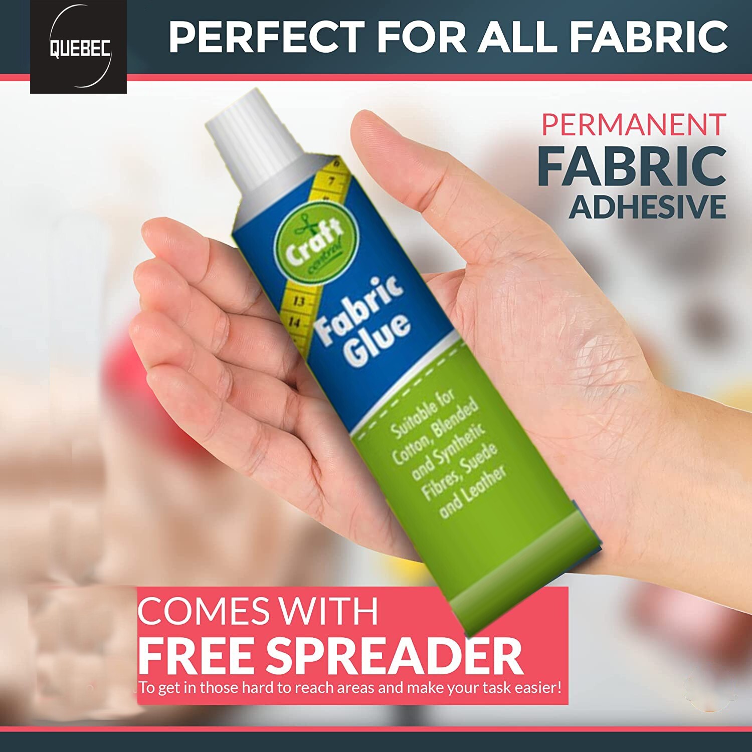 Extra Strong Fabric Glue 50ml Quick Bond Washable Textile Sewing