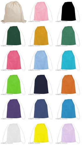 TOP 100% algodón con cordón mochila mochila bolsa bolsa escuela gimnasio PE libro p e lote - Imagen 1 de 30