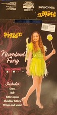 Child's/Teen Neverland Fairy Velvet Coll. sz Lg 12-14 incl. Sparkle Wings & Wand