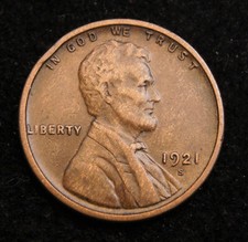 1921-S Lincoln Wheat Cent  VF+